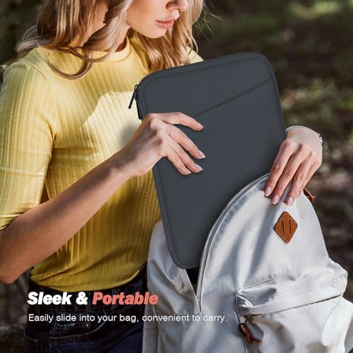 MoKo 9-11 Inch Tablet Sleeve Bag Carrying Case with Accessory Pocket | Fits iPad Air 11-inch M4, iPad Pro 11-inch M5, iPad A16 11-inch, iPad 10/9/8/7th and Tab S9/S8 11-inch, Dark Gray - color: Dark Gray, size: 9-11 Inch