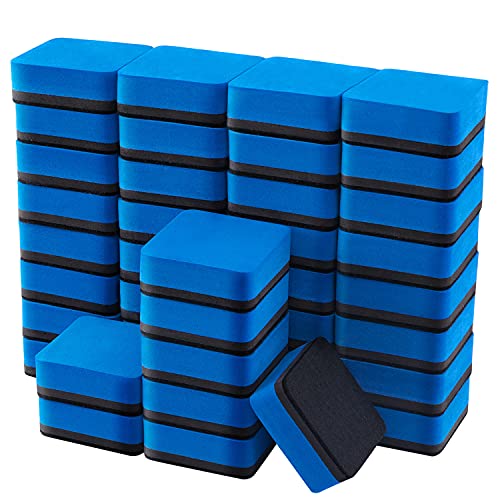 Dry Erase Erasers, 40 Pack Magnetic Whiteboard Dry Erasers | Chalkboard Cleaner Wiper for Kids and Classroom Teacher Supplies Home and Office, Blue - color: 40 Pack-blue