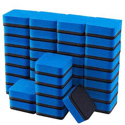 Dry Erase Erasers, 40 Pack Magnetic Whiteboard Dry Erasers | Chalkboard Cleaner Wiper for Kids and Classroom Teacher Supplies Home and Office, Blue - color: 40 Pack-blue