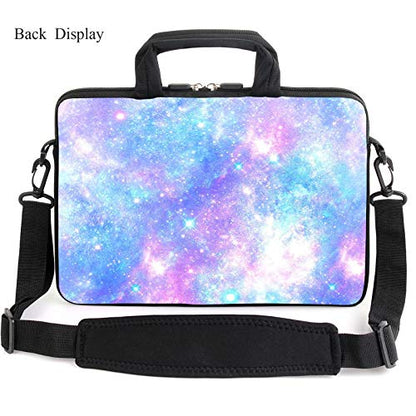 13.3" laptop bag adjustable shoulder strap with handle accessory pocket fits 11.6" 12" 12.1" 13" 13.3" Laptops (pink galaxys) - color: Pink Galaxys