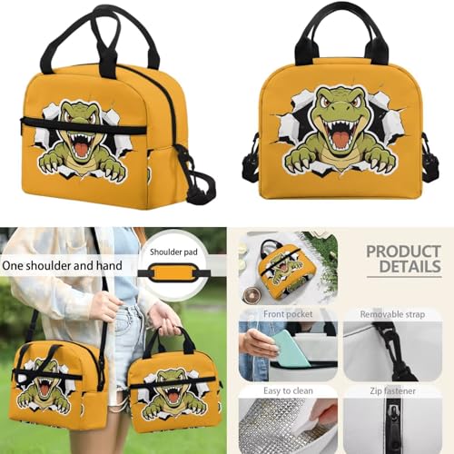 Boys Cool Dinosaur Print 4 in 1 Backpack Set - Kids Elementary School Bookbag with Lunch Bag Pencil Case Water Bottle Holder, Back to School Supplies - color: Cool Dinosaur
