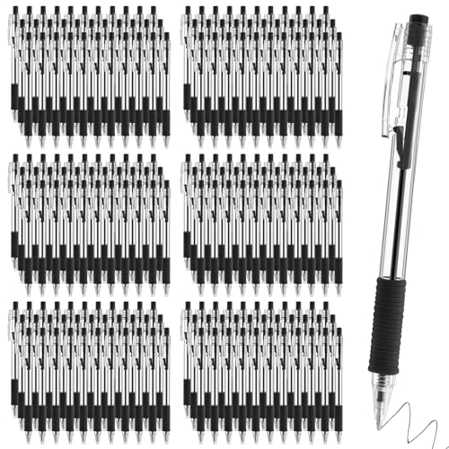 Sayglossy 200 Pack Gel Ink Pens Bulk, 1.0mm Retractable Click Point Ballpoint Pens Smooth Writing with Comfortable Grip for Back to School Office Classroom Business Home Work Supplies (Black,1.0mm) - color: Black