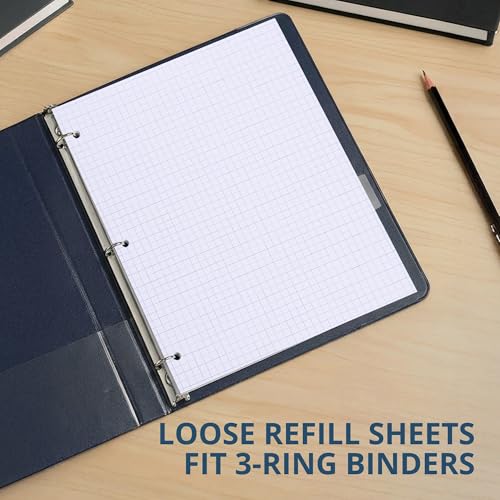 Roaring Spring Loose Leaf Paper, Notebook Filler Graph Paper, 11" x 8.5", 4x4 Grid, 80 Sheets, 3 Hole Punch
