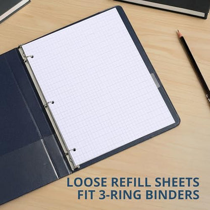 Roaring Spring Loose Leaf Paper, Notebook Filler Graph Paper, 11" x 8.5", 4x4 Grid, 80 Sheets, 3 Hole Punch