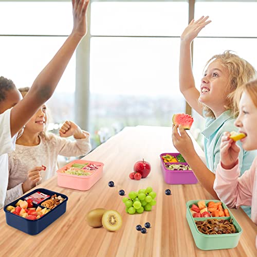 Caperci Classic Bento Box Adult Lunch Box for Older Kids - Leakpoof 47 oz 3-Compartment Containers for Adults and Teens, Built-in Utensil Set, Ideal for On-the-Go Balanced Eating, Navy Blue - color: Navy Blue