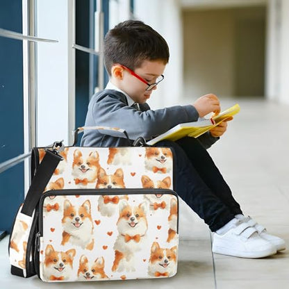 3 Ring Zipper Binder Funny Cartoon Dog Binders Bag with Shoulder Strap 500 Sheets Paper Organizer Trapper Keeper Documents Storage File Folder for School Office - color: A108