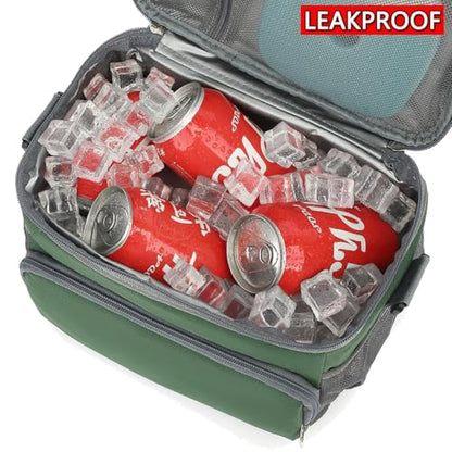 Insulated Lunch Bag for Adult/Women/Men, Reusable Large Lunch Box Cooler Soft Leakproof Tote, Thermal Meal Prep Lunch Pail with Adjustable Shoulder Strap for Picnic/Travel/Office,Army Green - color: Army Green