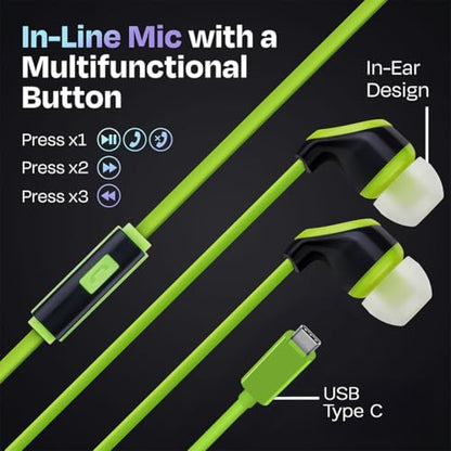 50 Pack Bulk USB C Headphones with Mic, Type C Wired Earbuds Noise Cancelling Earphones Compatible with iPhone 16/15 Pro Max Plus, iPad Pro, Galaxy S23/S22/S21/Ultra, Pixel 8/7/6, Kindle Fire Max 11