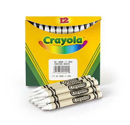 Crayola Crayons, White, Single Color Crayon Refill, 12 Count Bulk Crayons, School Supplies - color: White, size: 12 Count (Pack of 1)