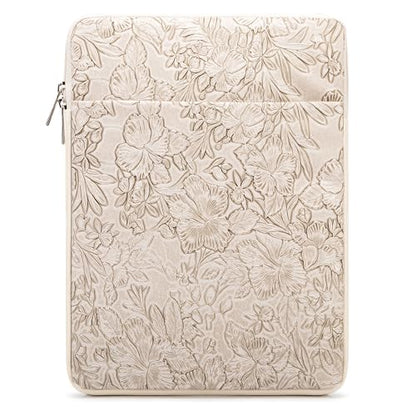 Kinmac 360° Protective Vertical Laptop Sleeve Case Cover Bag (Apricot Flower PU, 12.5 inch-13.3 inch) - color: Apricot Flower PU, size: 12.5 inch-13.3 inch