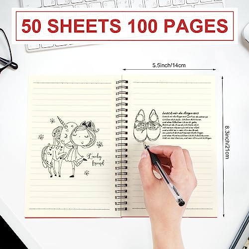 Yahenda 54 Pcs Spiral Notebooks Bulk, A5 8.3 x 5.5 Inch College Ruled Lined Notebooks, 100 Pages Soft Cover Journals for Students Classroom Office Back to School Supplies (Red) - color: Red