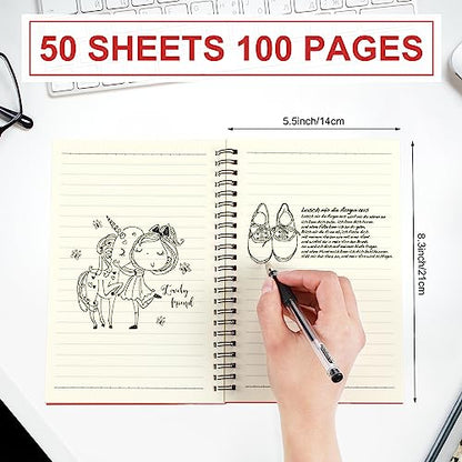 Yahenda 54 Pcs Spiral Notebooks Bulk, A5 8.3 x 5.5 Inch College Ruled Lined Notebooks, 100 Pages Soft Cover Journals for Students Classroom Office Back to School Supplies (Red) - color: Red