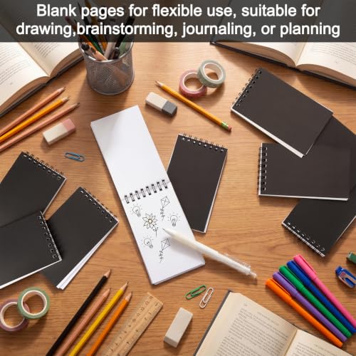 Watersay 100 Pack Small Spiral Notebook Bulk, 3x5 Pocket Notepads,Black - color: Black