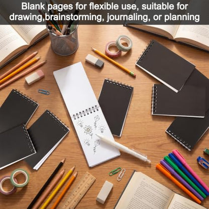 Watersay 100 Pack Small Spiral Notebook Bulk, 3x5 Pocket Notepads,Black - color: Black