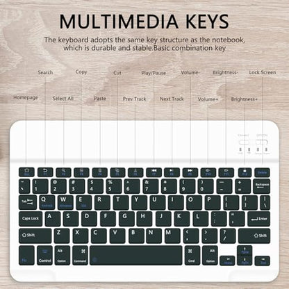 for Bluetooth Keyboard, Cute Tablet Stand Adjustable Adjustable & Foldable, Wireless Rechargeable Keyboard for iPad, iPad Pro/Mini/Air， Samsung Xiaomi Tablets, etc - Green - color: A-Keyboard-Green
