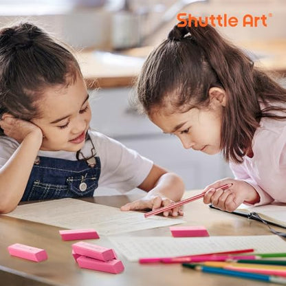 Pink Erasers, Shuttle Art 120 Pack Pink Erasers Bulk for School, Office, Latex-Free Soft Eraser for Kids, Teachers as School Supplies - color: Pink