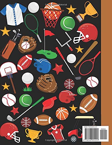Primary Composition Notebook: Sports-Themed Primary Composition Book with Dashed Midline and Drawing Space | For Boys, Girls, Students, Teachers