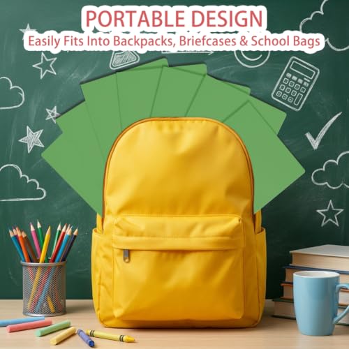 7 Pack Green Plastic Folders with Pockets, 2 Pocket Folders Bulk, Plastic Paper File Folders with Card Slot for Back to School Home Office File Letter Size Paper - color: Green