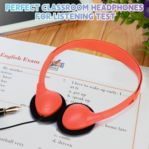 Konohan 30 Pack Headphones Bulk Headphone for School Classroom Student Wired Headphones Adjustable with 3.5 mm Jack for Adults (Macaron) - color: Macaron