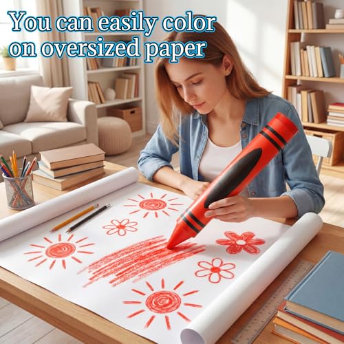 Gersoniel Red 15" Giant Crayon, Jumbo Non-Toxic Coloring Crayon for Back to School, Large Art Projects & Festival Art Events, Draw on Paper & Walls - color: Red