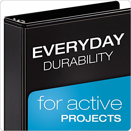 Cardinal 3 Ring Binder,Durable 2 Inch Performer ClearVue Binder, Round Rings, 475-Sheet Capacity, Customizable ClearVue Covers, PVC-Free, Black (67425) - color: Black, size: 2-Inch