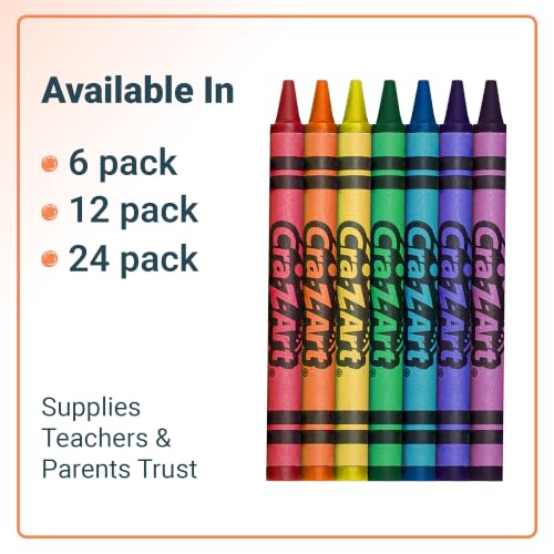 Cra-Z-Art Bulk Crayons, 12 Packs of 24 Count Washable Crayons, School Supplies, Classroom Supplies, Teacher Bulk Pack - size: 24 Count (Pack of 12)