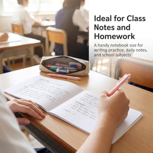24 Pcs Wide Ruled Composition Notebook Bulk, 4-7/8"x 7.5" Mini Notebooks | Primary Composition Notebooks K-2, Half Size Small Pocket Journal Books, Back to School Gifts for Students