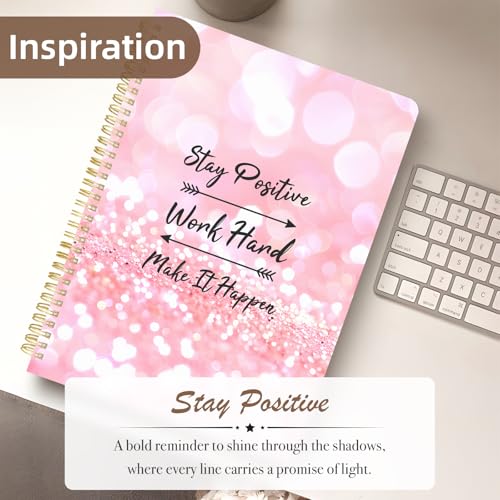 Cute Spiral Notebook journal A4 Aesthetic Pretty Design for Women Girls Kawaii with Pocket, 8.5 x 11 inch, Graph, Positive - color: Positive, style: Graph