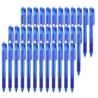 Volcanics 36 Pack Blue Erasable Gel Pens, 0.7mm Fine Point, Smooth & Fast-Drying Ink, Capped Design, Refillable School Office Pens for Students, Teachers, Note Taking & Journaling - color: Blue, size: 1 Count (Pack of 36)