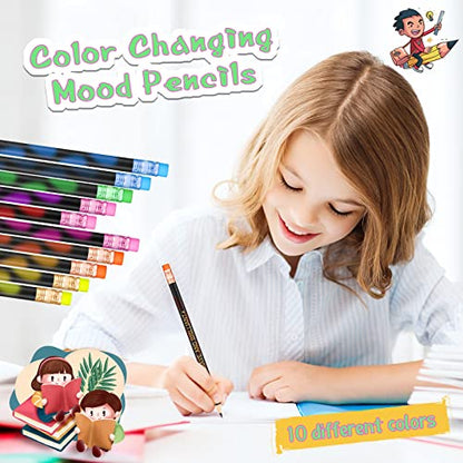 Eersida 80pcs Color Changing Pencil Bulk Back to School Pencils with Eraser Encourage Saying Thermochromic Fun Pencils for Kids Students Classroom First Day of School Gifts (Inspirational) - style: Inspirational