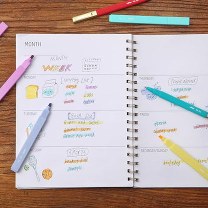Mr. Pen- Aesthetic Highlighters and Ballpoint Pens No Bleed, 12 Pack | Summer Delight, Bible Highlighters and Pens No Bleed, Fast Dry and No Smear for Bible Journaling, Planner, School Supplies - color: Summer Delight, size: 12 Pack