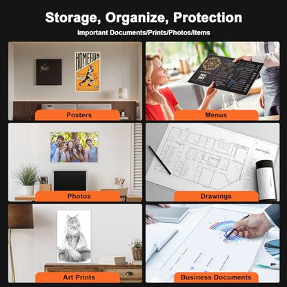 Ndsox 5 Pack 11" x 17" Rigid Print Protectors - Heavy Duty Hard Plastic Sheet Page Protectors - Crystal-Clear Menu Holders - Top Loading Art Prints Sleeves for Documents Magazines Posters Photographs - size: 11" x 17"