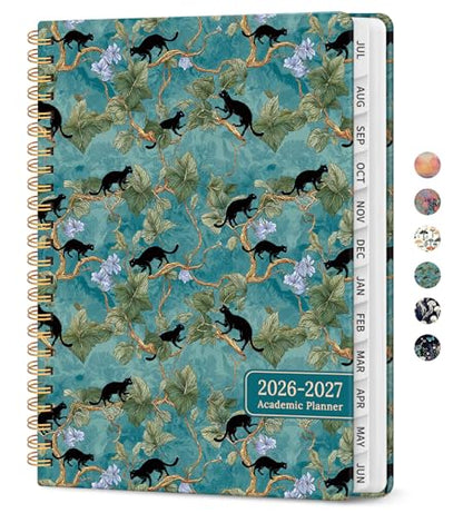 Planner 2026-2027, Academic Year Weekly and Monthly Calender Planner, from Jul 2026 - Jun 2027, Spiral Bound School Planning Book, Perfect for Teacher, Student, Women & Men, A5 (6.3" x 8.5"), Cats in Vine - color: H-Cats in Vine, size: (6.3"x8.5")a5