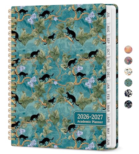 Planner 2026-2027, Academic Year Weekly and Monthly Calender Planner, from Jul 2026 - Jun 2027, Spiral Bound School Planning Book, Perfect for Teacher, Student, Women & Men, A4 (8.5" x 11"), Cats in Vine - color: H-Cats in Vine, size: (8.5"x11")a4