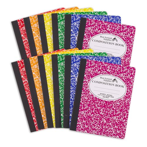 Blue Summit Supplies Wide Ruled Composition Notebooks, 100ct, Assorted Colors, Carton, 48 Pack - color: Assorted Colors, size: 48 Pack