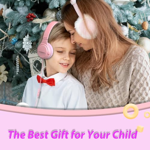 Wired Type-C Headphones for Boys/Girls with 94dB Safe Volume Limited, HD Stereo Sound Foldable Over-Ear Headphones for Tablet/School/Travel（2 Pack）