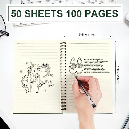 Yahenda 54 Pcs Spiral Notebooks Bulk, A5 8.3 x 5.5 Inch College Ruled Lined Notebooks, 100 Pages Soft Cover Journals for Students Classroom Office Back to School Supplies (Deep Green) - color: Dark Green