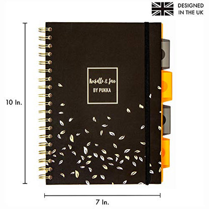 Pukka Pad 5 Subject Spiral Notebook 3-Pack - 200 Pages, 100 Sheets of 80GSM Paper with Repositionable Dividers & Perforated Edges for Office Planning & Organization - B5-7 X 10, Rochelle & Jess - color: Rochelle & Jess