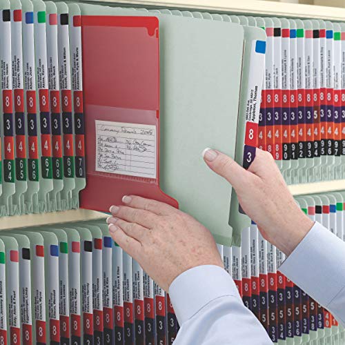 Smead 100% Recycled End Tab Pressboard Classification File Folder with SafeSHIELD Fasteners, 2 Dividers, 2" Expansion, Letter Size, Gray/Green, 10 per Box (26810) - color: Gray/Green, style: 2 Dividers