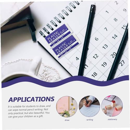 PartyKindom 24Pcs Portable Test Erasers for Students Large PVC School Supplies Multi-Function Office Writing Erasers Classroom Bulk