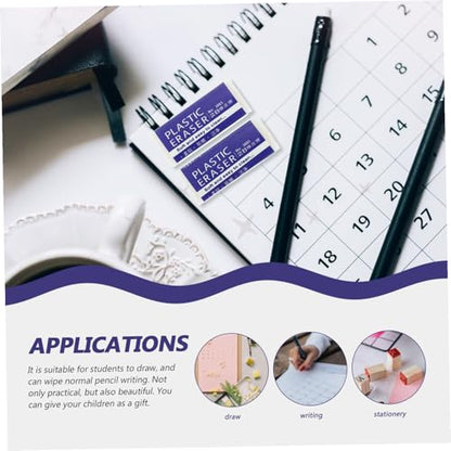 PartyKindom 24Pcs Portable Test Erasers for Students Large PVC School Supplies Multi-Function Office Writing Erasers Classroom Bulk