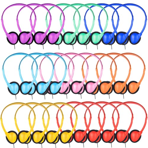 Classroom Kids Headphones Bulk 18 Pack for School Students Children Teen Boys Girls, Wholesale Bulk Headphones for Classroom Earphones 3.5mm Jack (Mix Colors) - size: 18 Pack Mixed Colors