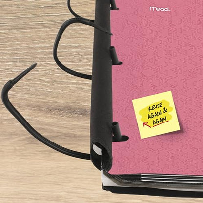 Five Star Flex Refillable Notebook + Study App 1 Inch O-Rings Binder with Pockets Tabs and Dividers, 220 Sheet Capacity, Includes 60 Sheets 8.5" x 11" College Ruled Paper, Prom Pink (293280R) - color: Prom Pink, size: 1 Count (Pack of 1)
