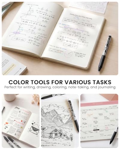 Four Candies Black Erasable Pens, 0.7 mm Fine Point Pens, 12 Pack | Make Mistakes Disappear, Erasable Pens Black, Retractable Erasable Pens for School, Journaling & Office Writing - color: 12 Black Colors