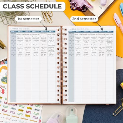 Clever Fox Academic Student Planner 2026-2027 – Hardcover Spiral-Bound Planner for School & College with Weekly & Monthly Calendar (Rose Gold) - color: Rose Gold