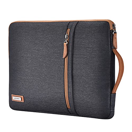 LONMEN 14 Inch Laptop Sleeve 360-Degree Protection & Water-Resistant with Retractable Handle, Laptop Bag for 14" Laptops (Lenovo/Acer/ASUS/Dell/HP), MacBook Pro 14, Black