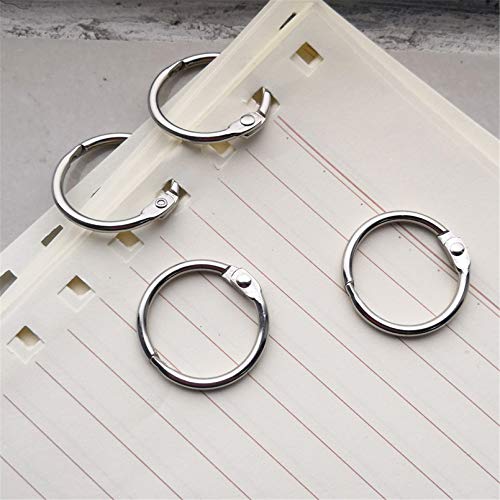 Antner 100Pcs 1 Inch Loose Leaf Binder Rings Nickel Plated Metal Office Book Rings Clips Keychain Keyrings for Index Cards, Flashcards, Notebooks, Photos, Scrapbooks, Home Office Supplies, Silver - size: 1 Inch-100 Pieces