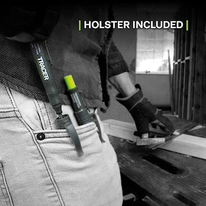 Tracer Mechanical Carpenter Pencils Set with Replacement Lead (6 Pack) - Construction Pencil with Site Holster - All In One Marking Kit for Carpenter Tools Contractor Pencils - AMK1 - style: Pencil + Lead