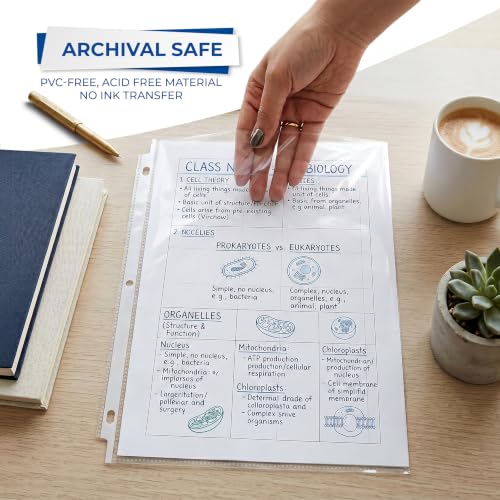 Samsill Heavy Duty Sheet Protectors for 3 Ring Binders, 8.5 x 11 Clear Page Protectors, Plastic Sleeves & Report Covers, Acid Free Archival Safe Document Protectors - style: Crystal Clear