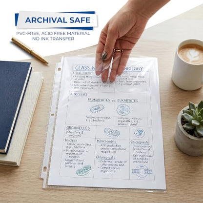 Samsill Heavy Duty Sheet Protectors for 3 Ring Binders, 8.5 x 11 Clear Page Protectors, Plastic Sleeves & Report Covers, Acid Free Archival Safe Document Protectors - style: Crystal Clear